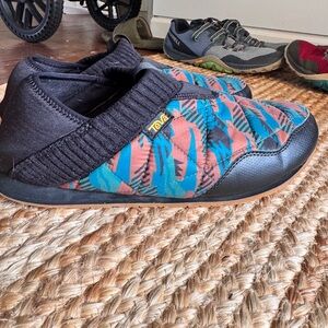 Teva Black and Multicolor Slip-On Shoes
